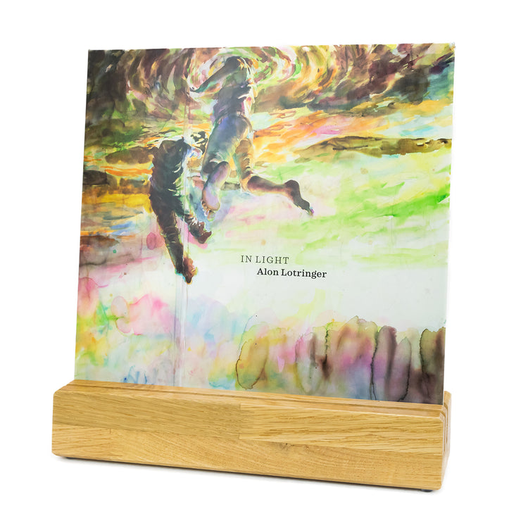 Schallplattenständer und Regals für bis zu drei Vinyl.