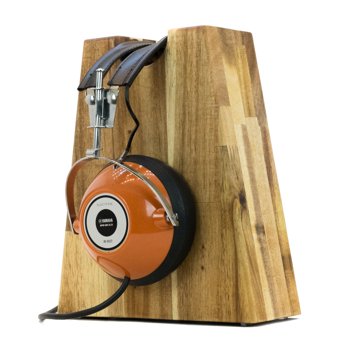 Unser Klassiker. Kopfhörerhalter Phoneblock aus Massivholz mit runder Bügelablage. Phonotastisch
