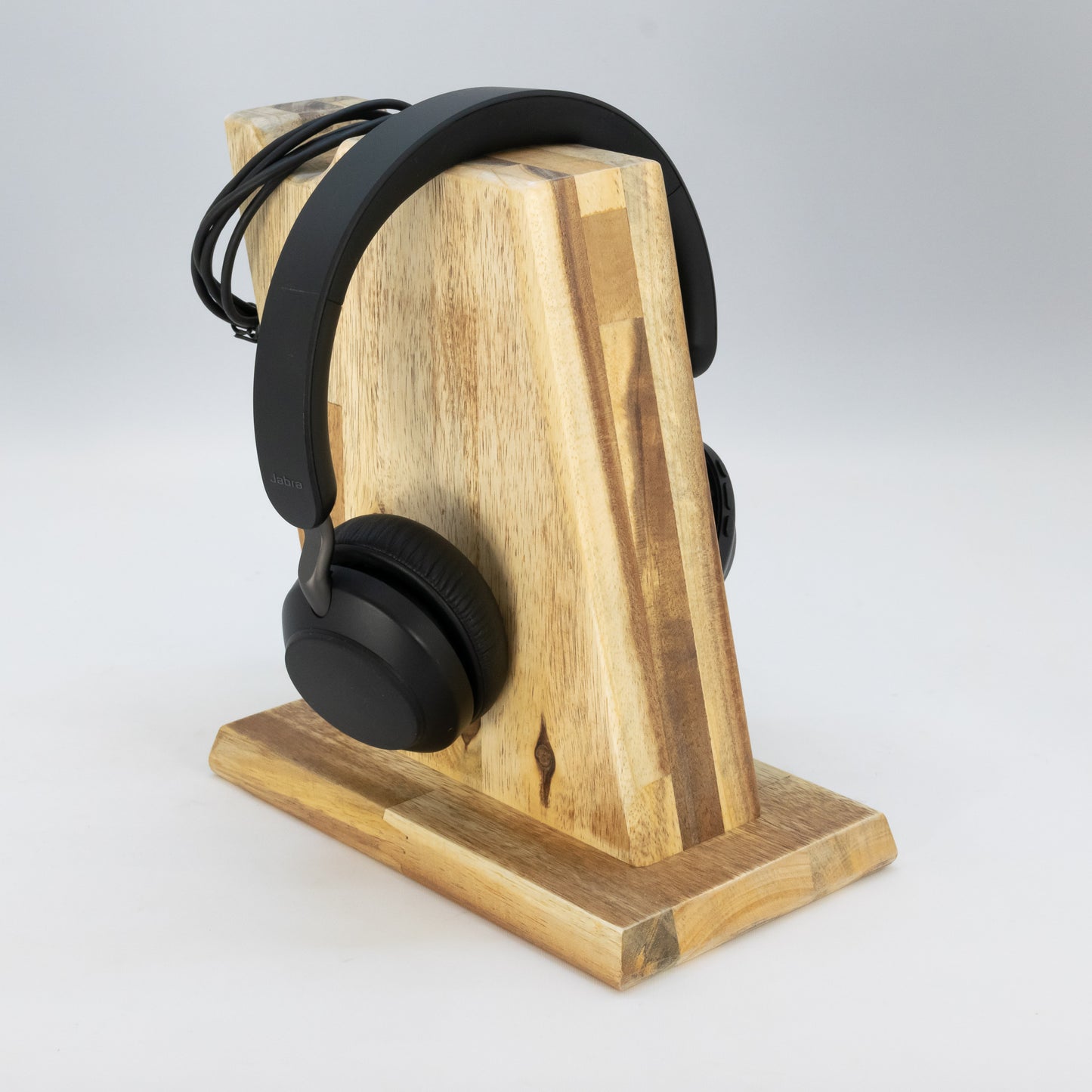 Kopfhörerständer / Kopfhörerhalter "Vintage" aus Massivholz inklusive Kabelhalterung. phonotastisch