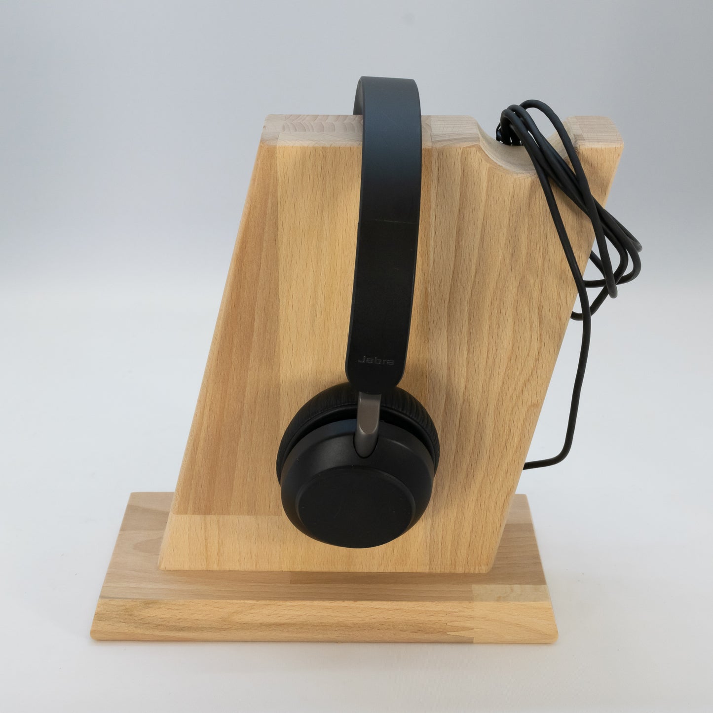 Kopfhörerständer / Kopfhörerhalter "Vintage" aus Massivholz inklusive Kabelhalterung. phonotastisch