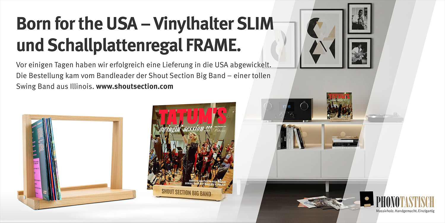 Born for the USA – Vinylhalter SLIM und Schallplattenregal FRAME.