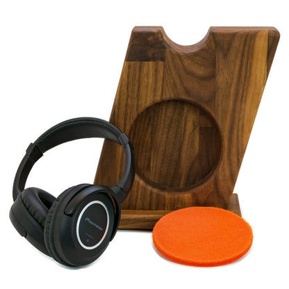 Kopfhörerständer „BULL-EYES Serie 2“ mit integriertem Ohrpolsterschutz. phonotastisch