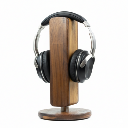 Kopfhörerständer CurveOne FineLine aus Massivholz – Eiche, Walnuss & Edelstahl phonotastisch