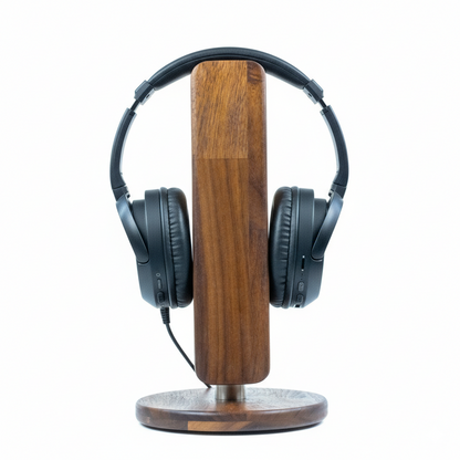Kopfhörerständer CurveOne FineLine aus Massivholz – Eiche, Walnuss & Edelstahl phonotastisch