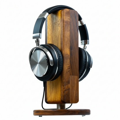 Kopfhörerständer CurveOne FineLine aus Massivholz – Eiche, Walnuss & Edelstahl phonotastisch