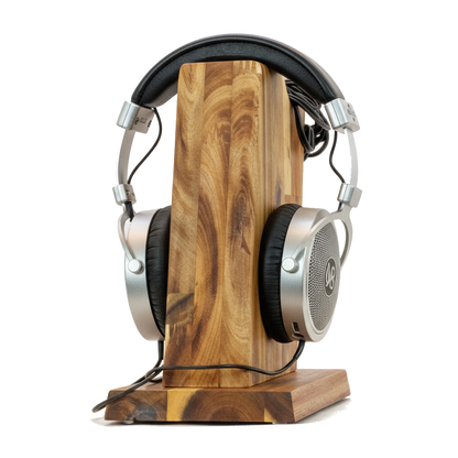 Kopfhörerständer aus Massivholz und inklusive Kabelaufhängung. phonotastisch