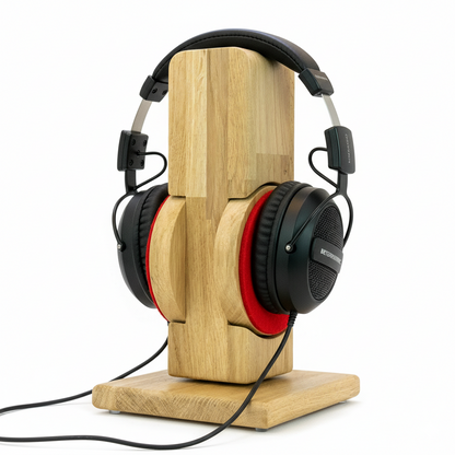 Kopfhörerständer RONDO mit aufgesetztem austauschbarem Ohrpolsterschutz. phonotastisch