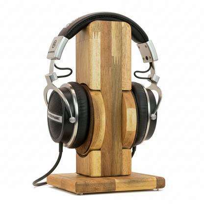 Kopfhörerständer RONDO mit aufgesetztem austauschbarem Ohrpolsterschutz. phonotastisch