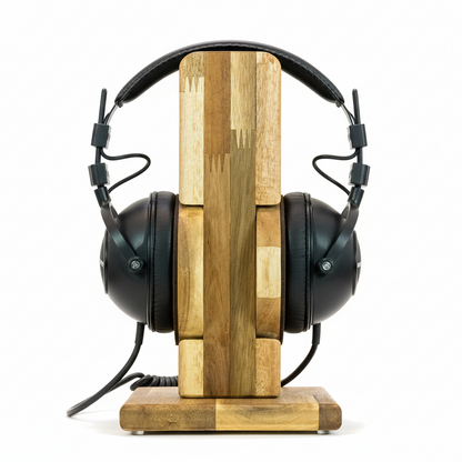 Kopfhörerständer RONDO mit aufgesetztem austauschbarem Ohrpolsterschutz. phonotastisch