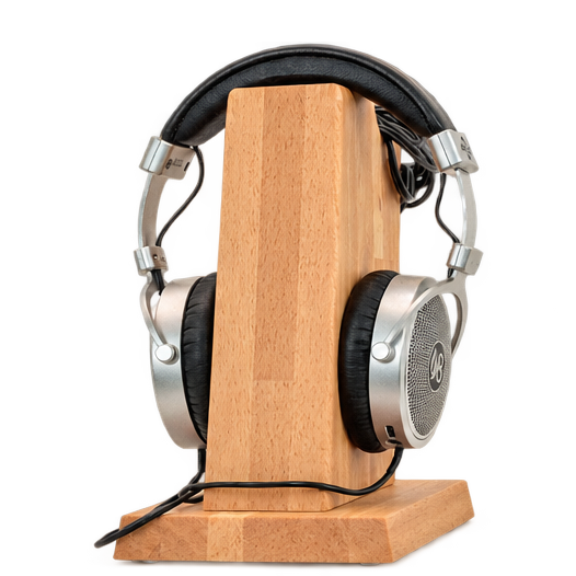 Kopfhörerständer Holz FIN Kabel – Massivholz mit praktischer Kabelaufhängung. Headphone Stand | Handgemacht in Deutschland phonotastisch