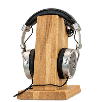 Kopfhörerständer Holz FIN Kabel – Massivholz mit praktischer Kabelaufhängung. Headphone Stand | Handgemacht in Deutschland phonotastisch