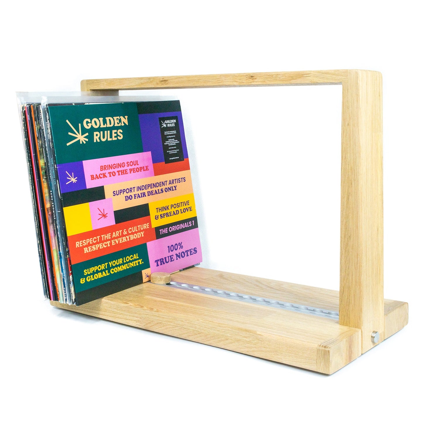 Schallplattenregal FRAME Flex mit VinylLock | Vinylhalter für LPs | Vinylregal für bis zu 100 Vinyl phonotastisch