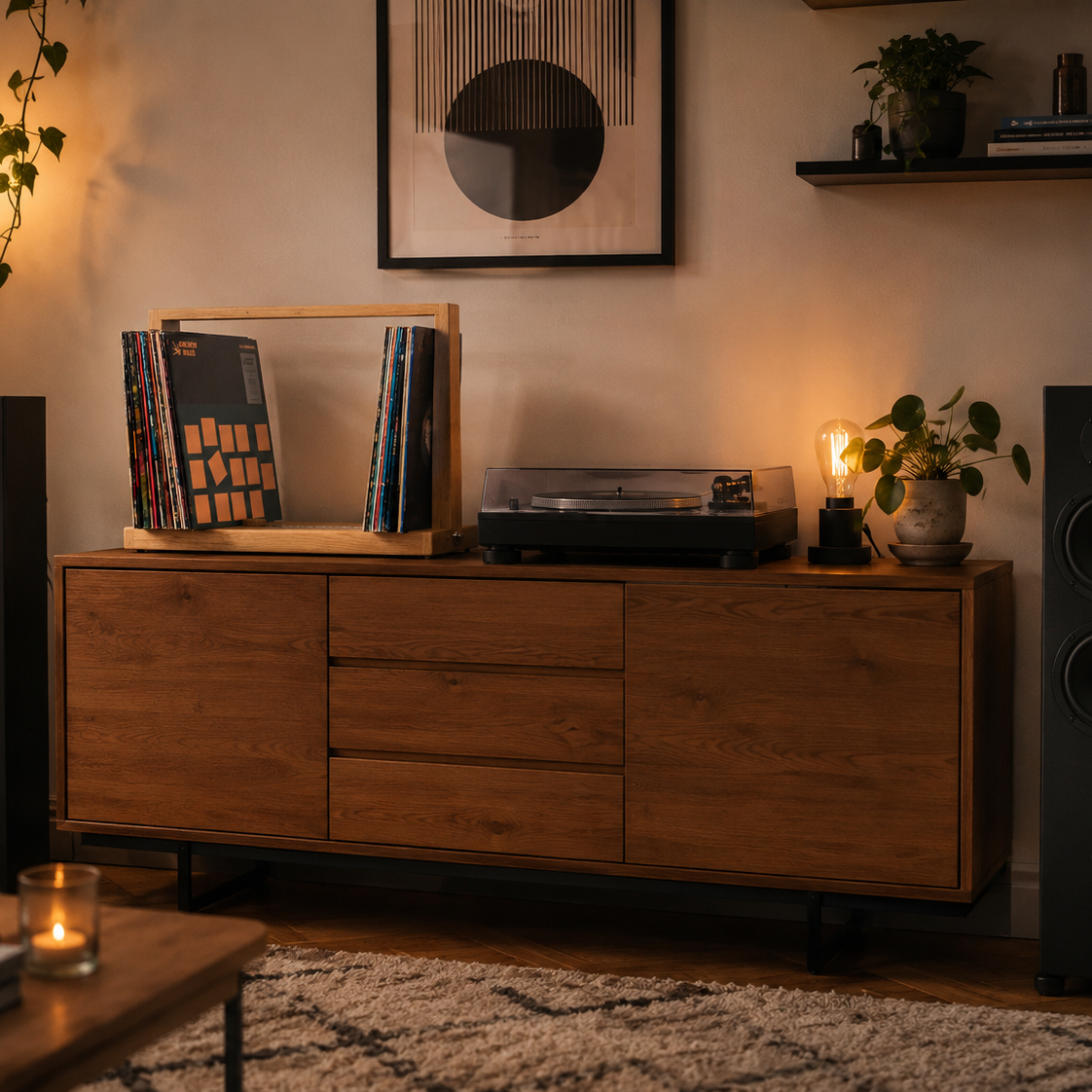 Schallplattenregal FRAME Flex mit VinylLock | Vinylhalter für LPs | Vinylregal für bis zu 100 Vinyl phonotastisch