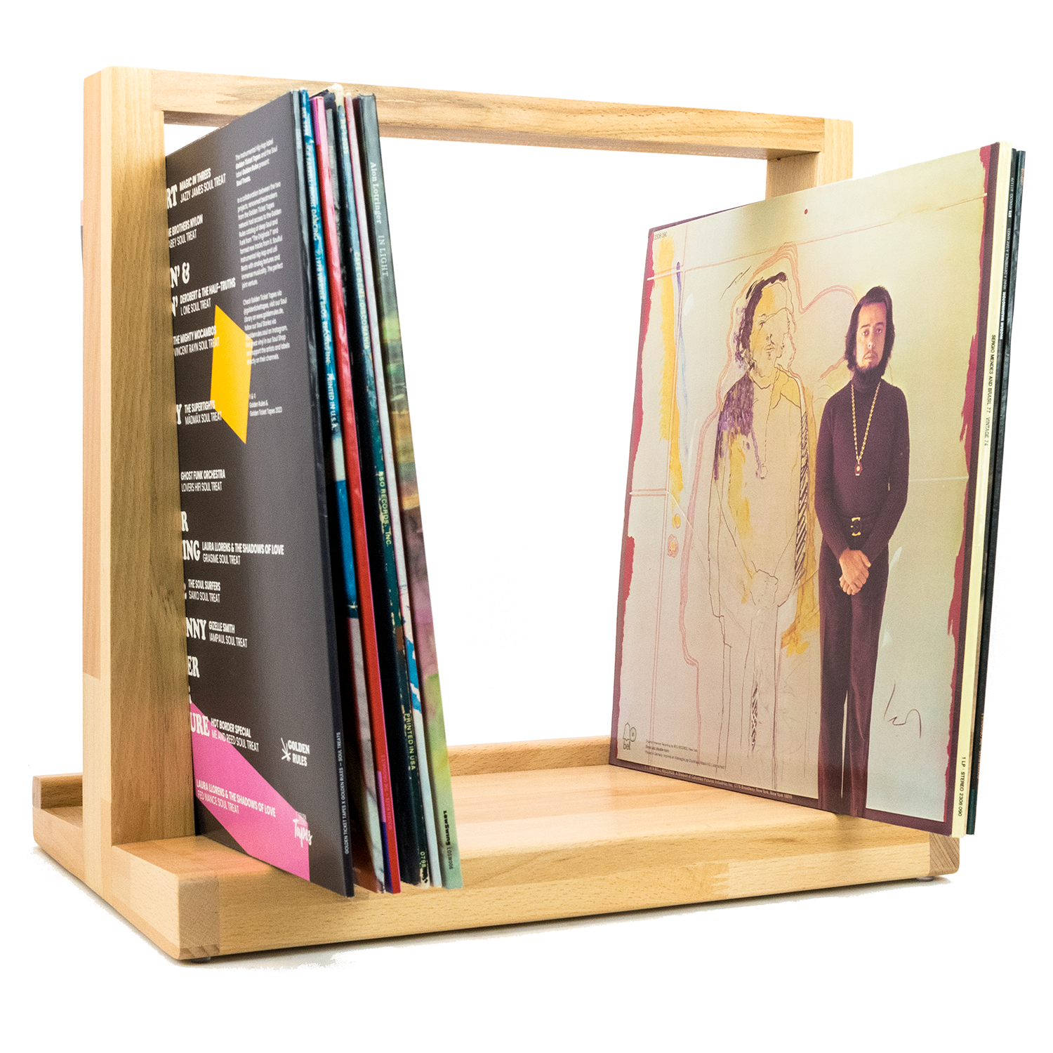  „Vinylregal aus Buchenholzfür moderne Schallplattenaufbewahrung“ 