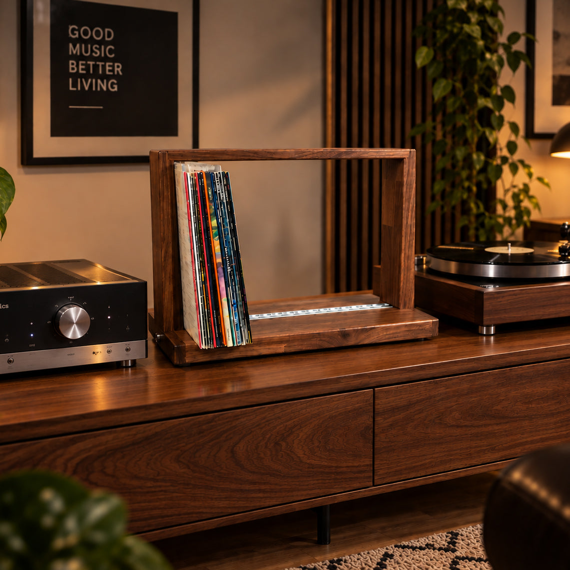 Schallplattenregal FRAME Flex mit VinylLock | Vinylhalter für LPs | Vinylregal für bis zu 100 Vinyl phonotastisch