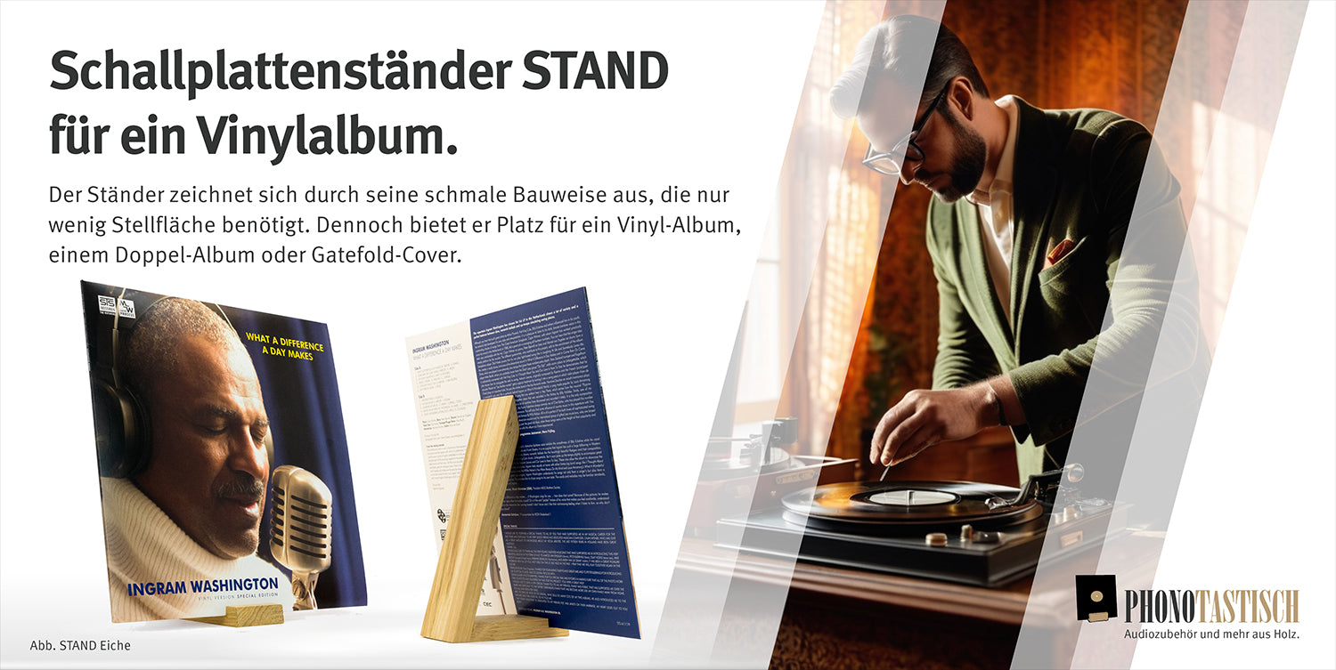 Schallplattenständer STAND für ein Vinylalbum.