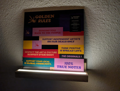 Schallplattenwandregal mit LED Beleuchtung. phonotastisch