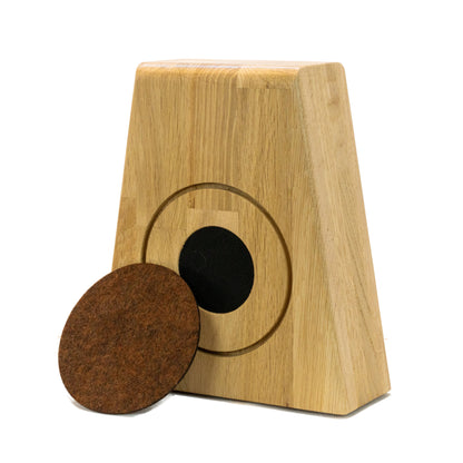 Kopfhörerhalter PHONEBLOCK aufliegendem Ohrpolsterschutz und breiter Bügelauflage. phonotastisch