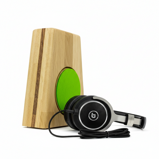 „Headphone Stand aus Holz mit CleanPad für langlebige Ohrpolster“ 
