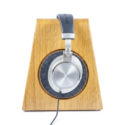 Kopfhörerständer aus Massivholz und CleanPad-Konzept für Over-Ear Kopfhörer