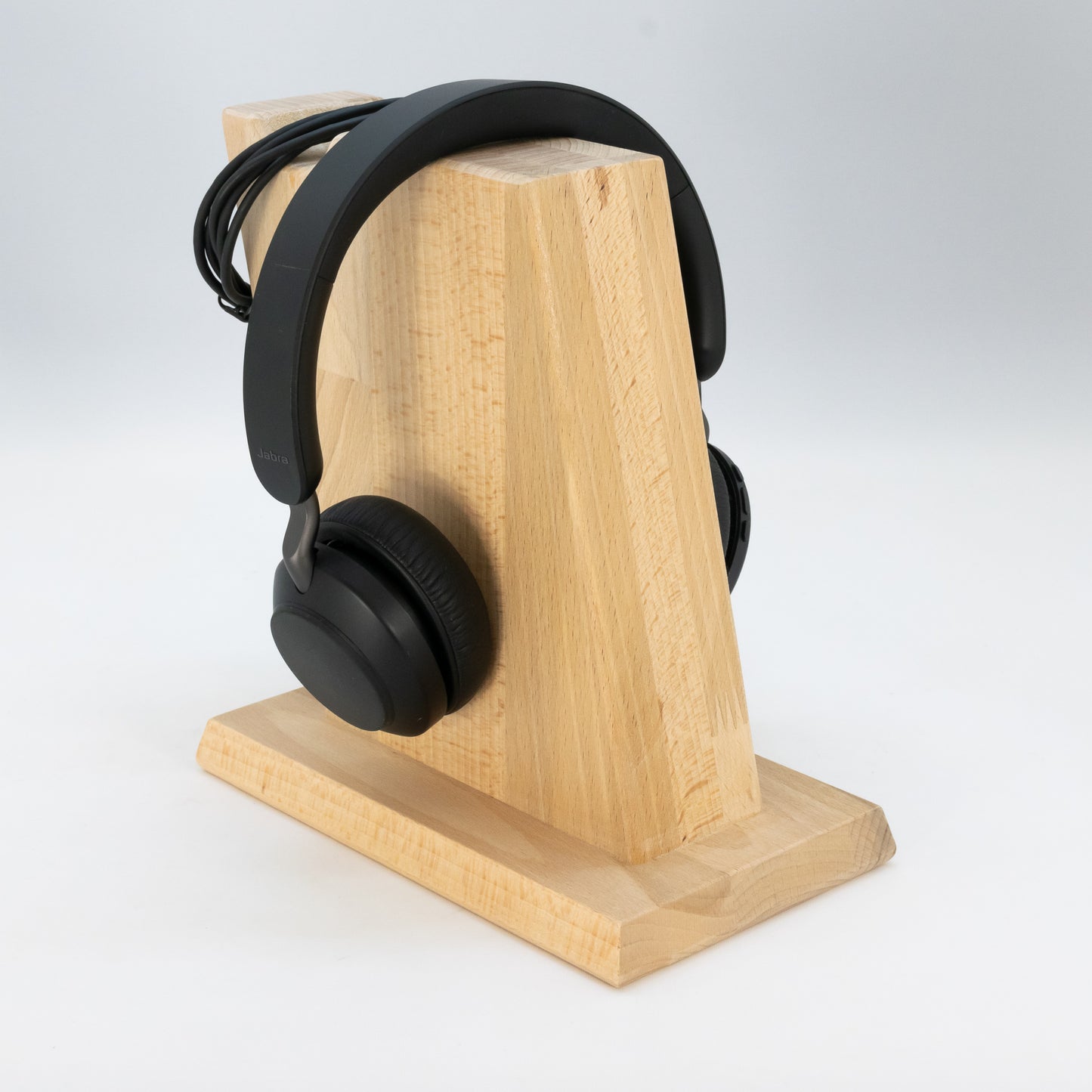 Kopfhörerständer / Kopfhörerhalter "Vintage" aus Massivholz inklusive Kabelhalterung. phonotastisch