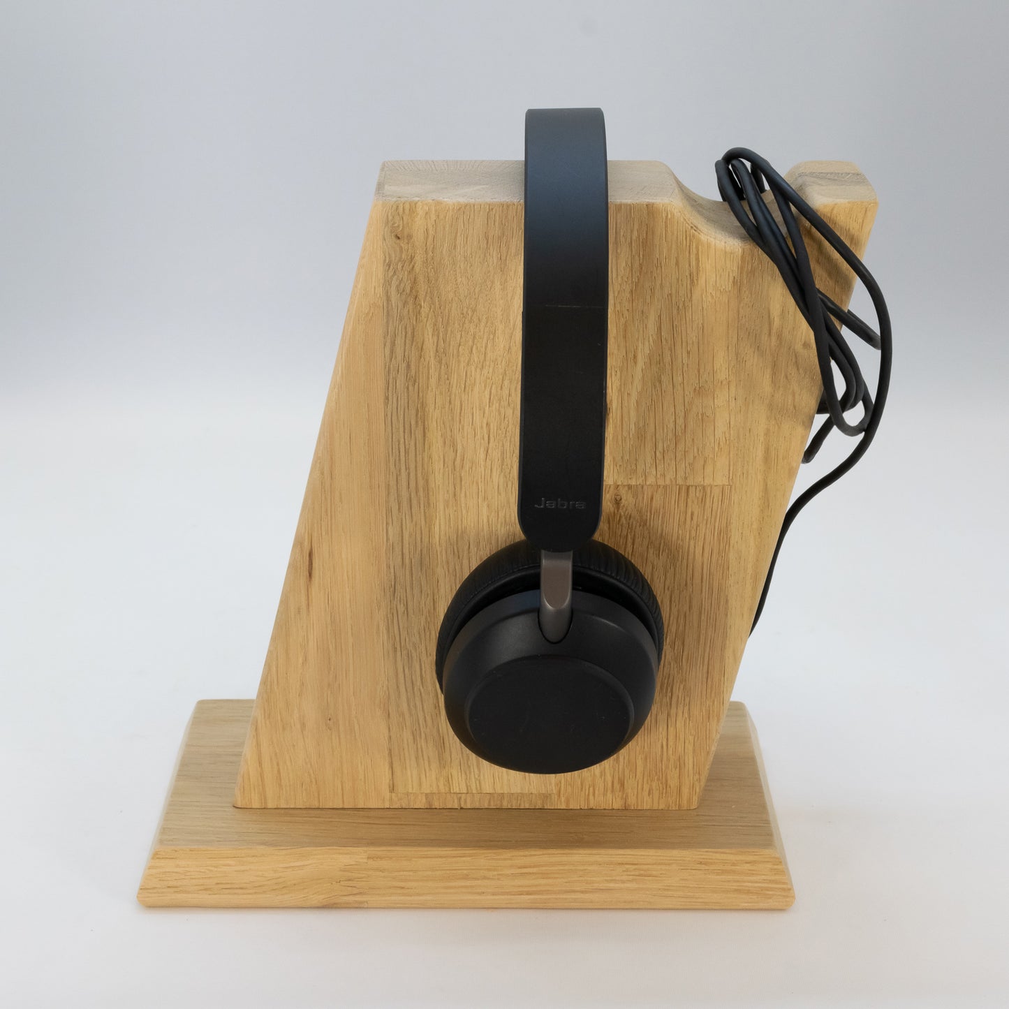 Kopfhörerständer / Kopfhörerhalter "Vintage" aus Massivholz inklusive Kabelhalterung. phonotastisch